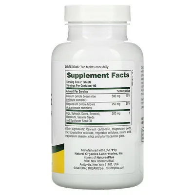 Кальцій та магній Nature's Plus Source of Life Cal/Mag, 180 таблеток