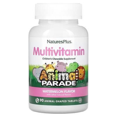 Мультивитамины для детей Nature's Plus Animal Parade Children's Multi-Vitamin, вкус арбуза, 90 таблеток