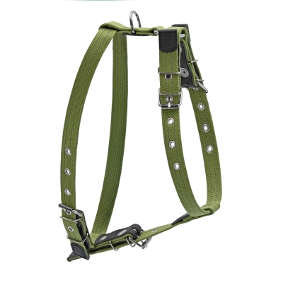 Шлея для собак Collar из хлопчатобумажной ленты для малых и средних пород, 25 мм, зеленый