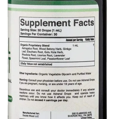 Комплекс для підтримки надниркових залоз Double Wood Adrenal Support Drops, 30 мл