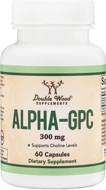 Альфа-глицерилфосфорилхолин Double Wood Alpha GPC 300 мг, 60 капсул