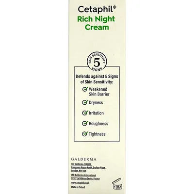 Крем для обличчя Cetaphil Rich Night Cream нічний для сухої та чутливої шкіри, 50 г