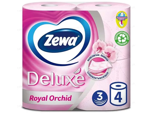 Туалетний папір Zewa Deluxe Royal Orchid Орхідея 3 шари, 4 рулони