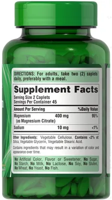 Магній цитрат Puritan's Pride Magnesium Citrate 210 мг, 90 каплет