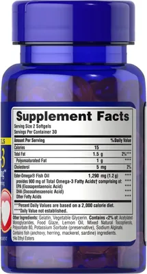 Омега-3 риб'ячий жир Puritan's Pride Omega-3 Fish Oil (450 мг Active Omega-3) Mini Gels, 60 міні капсули
