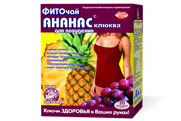 Фиточай Ключи Здоровья д/похуд. Ананас клюква по 1.5 г №20 в фил.-пак.