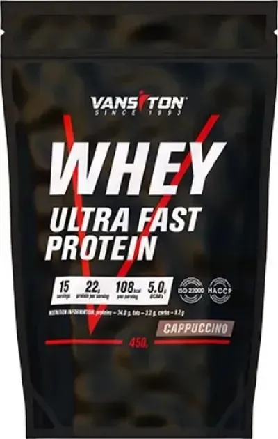 Протеїн сироватковий концентрат Vansiton Ultra Fast Protein, капучино, 450 г