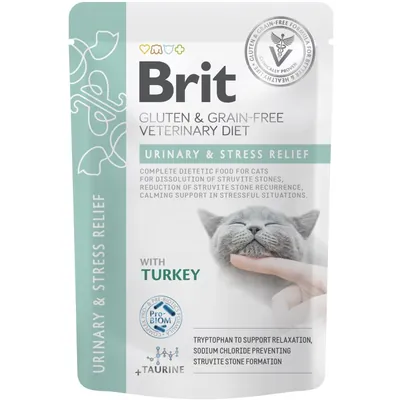Корм вологий для кішок Brit GF Veterinary Diet Urinary & Stress Relief з індичкою, 85 г