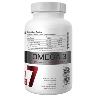 Омега 3 7Nutrition Omega-3 1000 мг 55% (330 мг EPA 220 мг DHA), 110 капсул