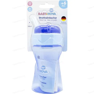 Поїльник Baby-Nova 34120 з трубочкою, 300 мл