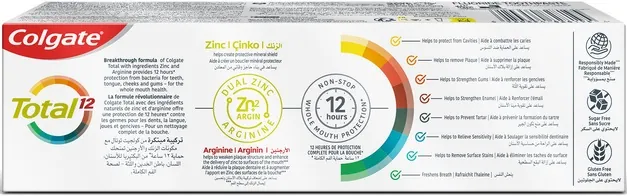 Зубна паста Colgate Total 12 Charcoal антибактеріальна з деревним вугіллям, 75 мл