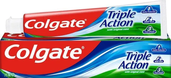 Зубна паста Colgate Triple Action Потрійна дія Натуральна м'ята, 75 мл
