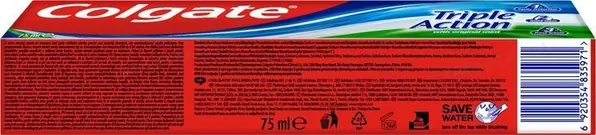 Зубна паста Colgate Triple Action Потрійна дія Натуральна м'ята, 75 мл