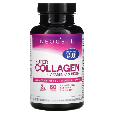 Супер Коллаген + витамин С и биотин NeoCell Super Collagen + Vitamin C & Biotin, 180 таблеток