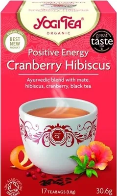 Чай Yogi Tea "Позитивна енергія, журавлина і гібіскус", 17 пакетиків