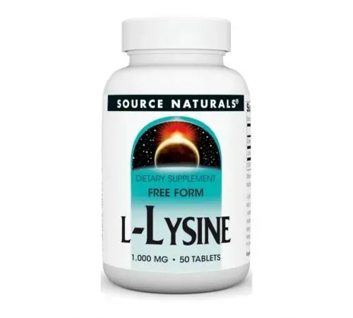 Лізин Source Naturals L-Lysine 1000 мг, 50 таблеток