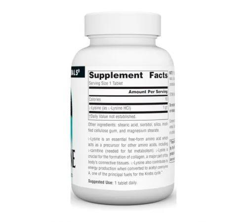 Лізин Source Naturals L-Lysine 1000 мг, 50 таблеток