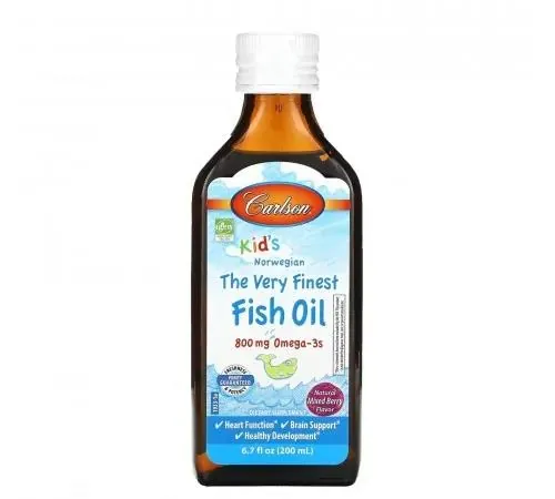 Риб'ячий жир для дітей Carlson Labs The Very Finest Fish Oil for Kids, ягідний мікс, 200 мл