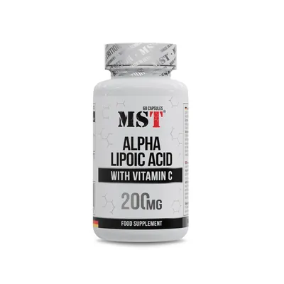 Альфа-ліпоєва кислота та вітамін С MST Nutrition Alpha Lipoic Acid with Vitamin C 200 мг, 60 капсул