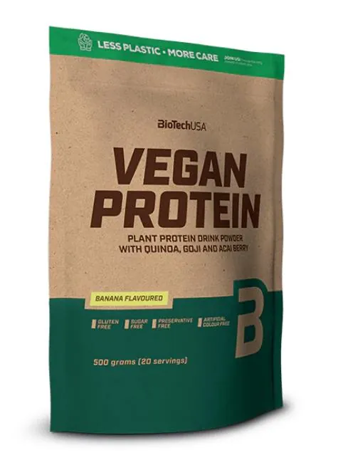 Протеїн рослинний змішаний Biotech Vegan Protein банан, 500 г