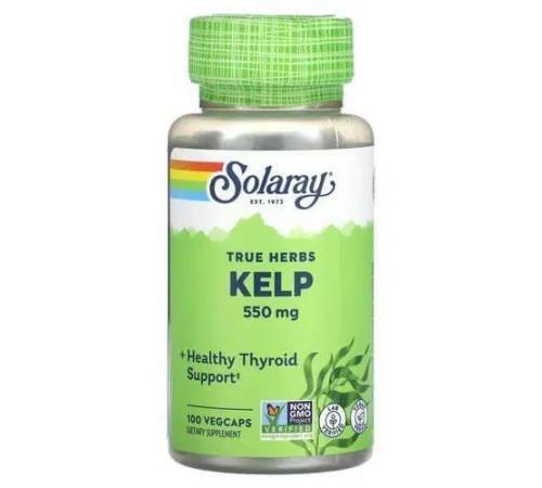 Келп бура водорість Solaray Kelp Seaweed 550 мг, 100 капсул