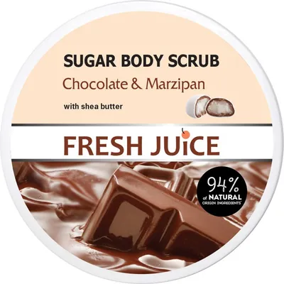 Скраб для тіла Fresh Juice Chocolate & Мarzipan цукровий, 225 мл