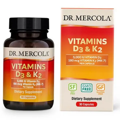 Вітаміни Dr. Mercola Vitamins D3+K2, 30 капсул