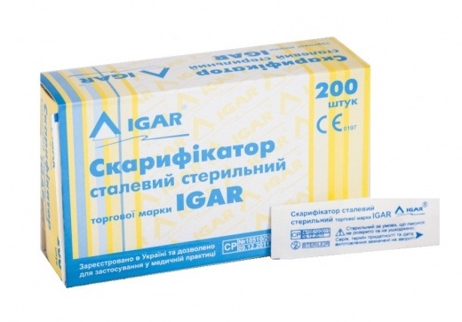 Скарификатор IGAR стальной стерильный, 1 штука