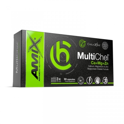 Добавка Amix Nutrition ChelaZone MultiChel Ca+Mg+Zn Bisglycinate Chelate, 90 веганских капсул
