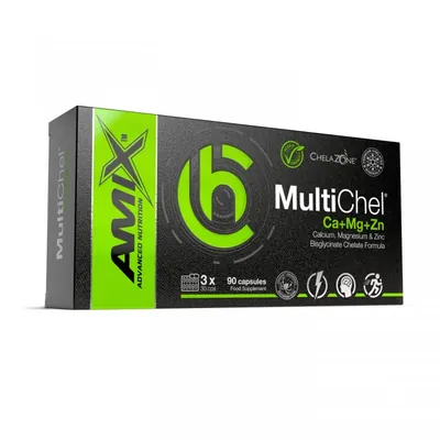 Добавка Amix Nutrition ChelaZone MultiChel Ca+Mg+Zn Bisglycinate Chelate, 90 веганських капсул
