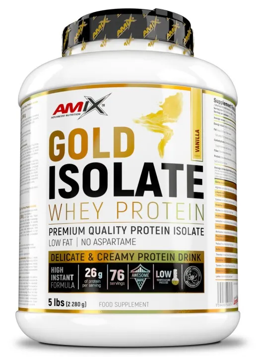 Протеїн сироватковий ізолят Amix Nutrition Gold Isolate Whey Protein ваніль, 2280 г