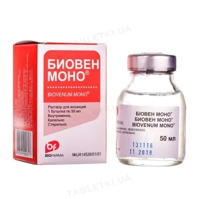 Біовен моно розчин д/інф. 5 % по 50 мл у флак.