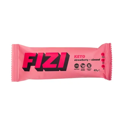 Батончик низьковуглеводний Fizi Keto полуниця та мигдаль, 45 г