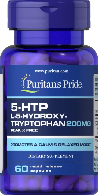 5-HTP Puritan's Pride 5-HTP 200 мг, 60 капсул