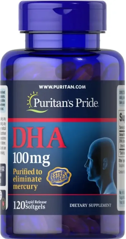 ДГА Puritan's Pride DHA 100 мг, 120 гелевих капсул