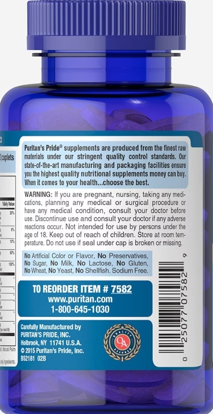 Комплекс для волос, кожи и ногтей Puritan's Pride Hair Skin and Nails One Per Day Formula, 120 капсул