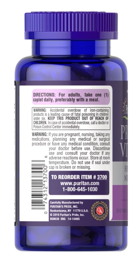Витамины для беременных Puritan's Pride Prenatal Vitamins, 100 каплет