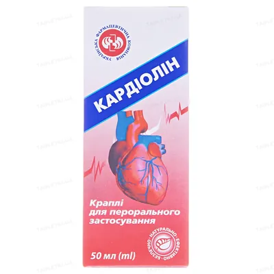 Кардіолін краплі д/перор. заст. по 50 мл у флак.