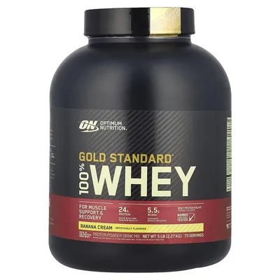Протеїн сироватковий змішаний Optimum Nutrition Gold Standard 100% Whey, банановий крем, 2,27 кг