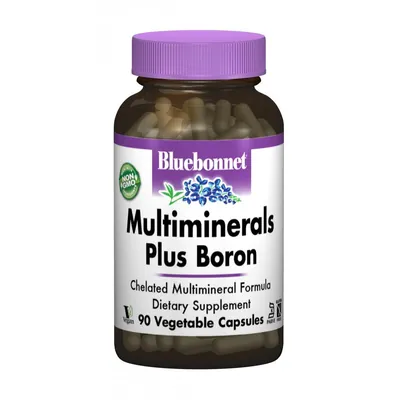 Мультимінерали з бором Bluebonnet Nutrition Multiminerals Plus Boron, 90 рослинних капсул