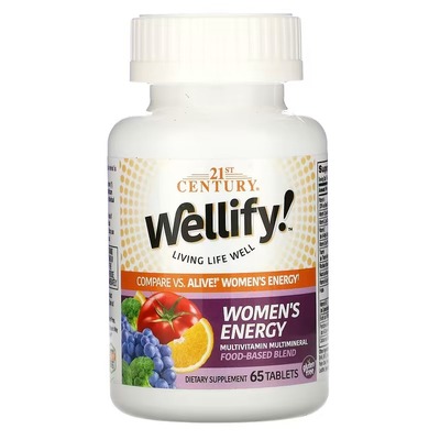 Мультивитамины и мультиминералы для женщин 21st Century Wellify Women's Energy Multivitamins, 65 таблеток