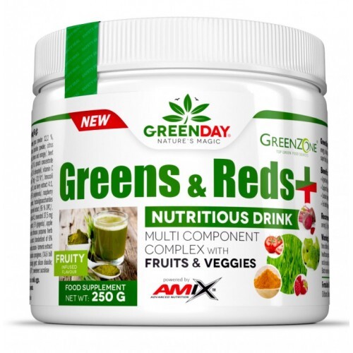 Зеленая смесь Amix Nutrition GreenDay Greens & Reds фруктовая, 250 г