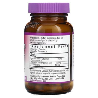 Экстракт плодов граната Bluebonnet Nutrition Pomegranate Whole Fruit Extract, 60 растительных капсул