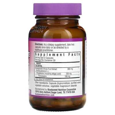 Екстракт плодів гранату Bluebonnet Nutrition Pomegranate Whole Fruit Extract, 60 рослинних капсул