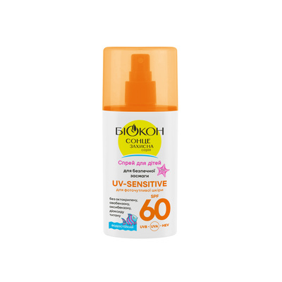 Спрей Биокон UV-Sensitive детский для безопасного загара для фоточувствительной кожи SPF60, 90 мл
