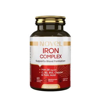 Залізо комплекс Novel Iron complex таблетки жувальні №60