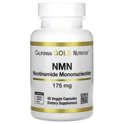 Нікотинамід мононуклеотид California Gold Nutrition NMN 175 мг, 60 вегетаріанських капсул