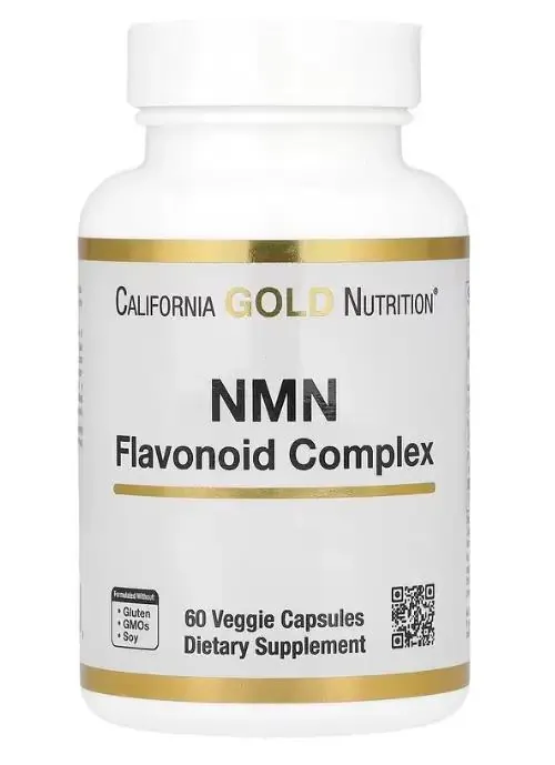 Нікотинамід мононуклеотид з флавоноїдним комплексом California Gold Nutrition NMN Flavonoid Complex, 60 вегетаріанських капсул