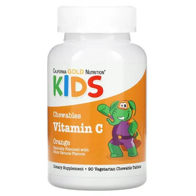 Вітамін C для дітей California Gold Nutrition Kids Vitamin C апельсин вег. таблетки №90
