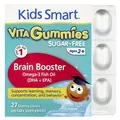 Омега-3 риб'ячий жир Kids Smart Vita Gummies Brain Booster для дітей від 2 років, без цукру, смак фруктів, 27 жувальних цукерок